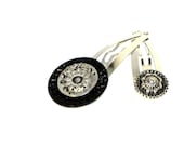 Silver and Black Hair Snap Clip Set of Two, Hair Accessory, Back to School, Hair Jewelry