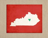 Kentucky Silhouette State Map Customizable Art Print