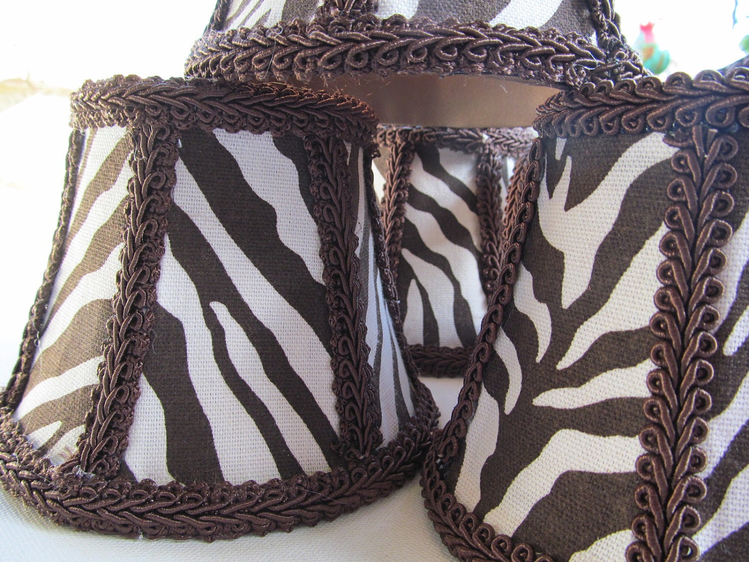 Brown Zebra Mini Lamp Chandelier Shades