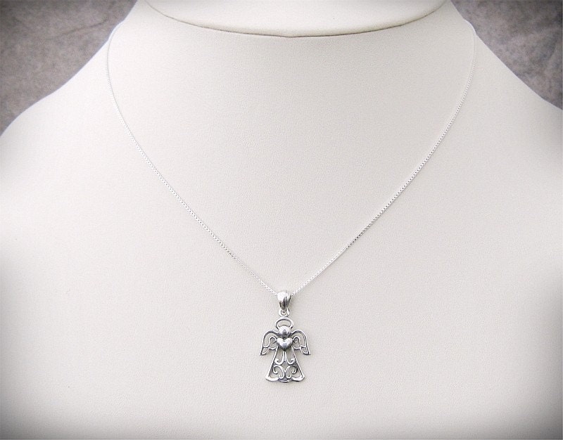 Angel Charm Necklace, Angel Necklace, Angel Pendant Necklace, Mothers Angel Necklace,