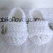Baby Girl Infant Shoes / Slippers / Booties - White & Jewel - YOUR choice size - (newborn - 12 months) - photo prop - crochet