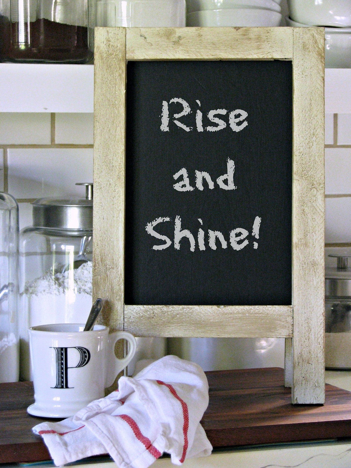 Vintage MINI Tabletop French Cafe Sidewalk Chalkboard, French Cafe Sign, Antique White