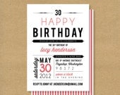 Adult or Child Birthday Invitation // Fonts