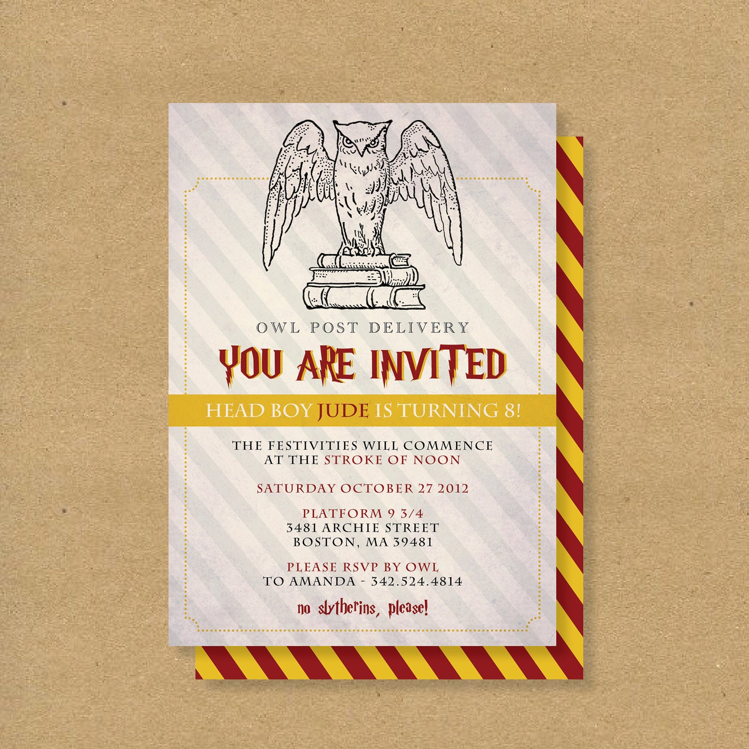Printable Birthday Invitation // HARRY POTTER WIZARD theme