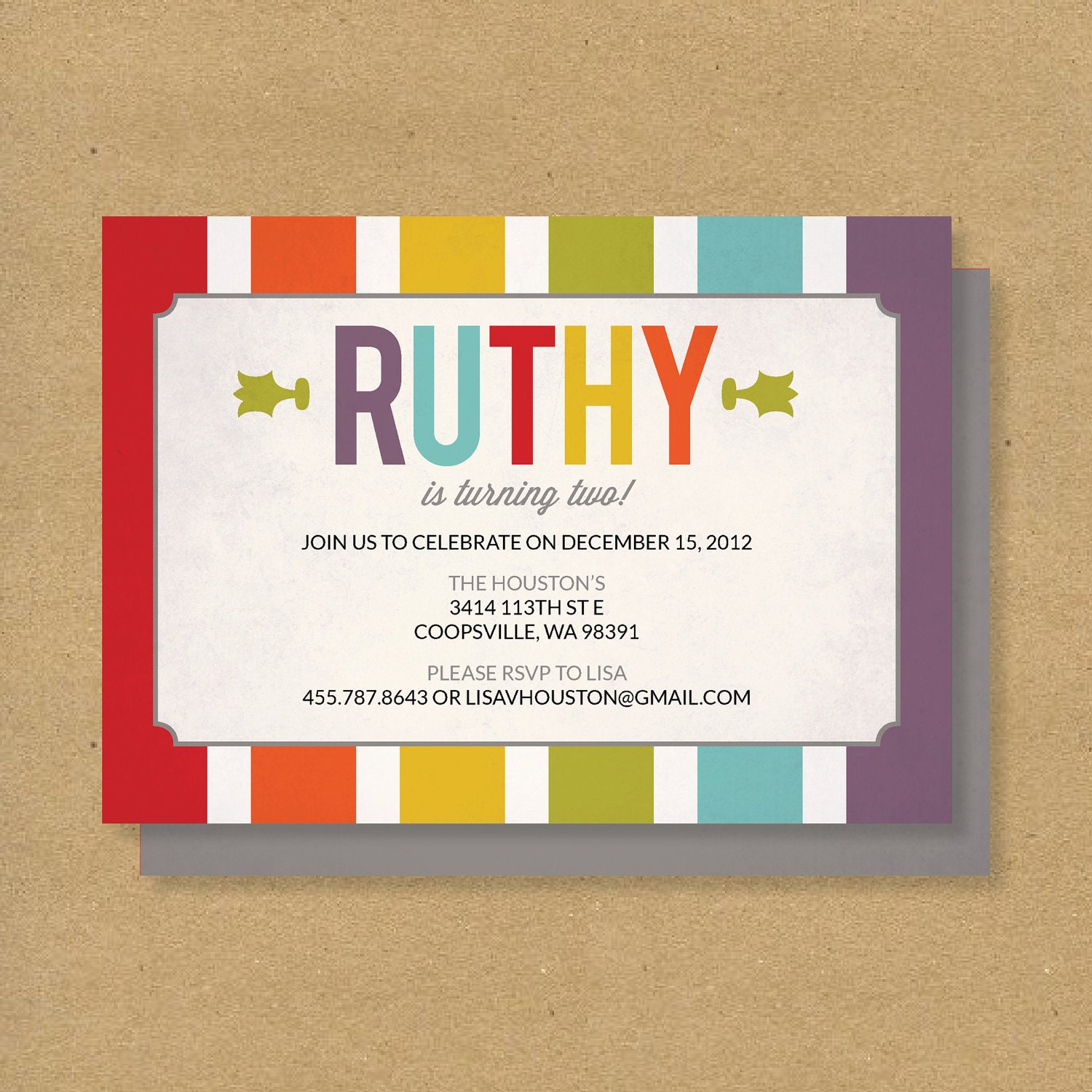 Kid's Birthday Invite // Rainbow