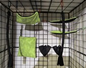 8 Pc Bedding - Sugar Glider Cage Set - Rat Toys - Choose From 5 colors