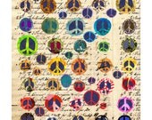 peace 1 print, peace cut paper, peace ephemera