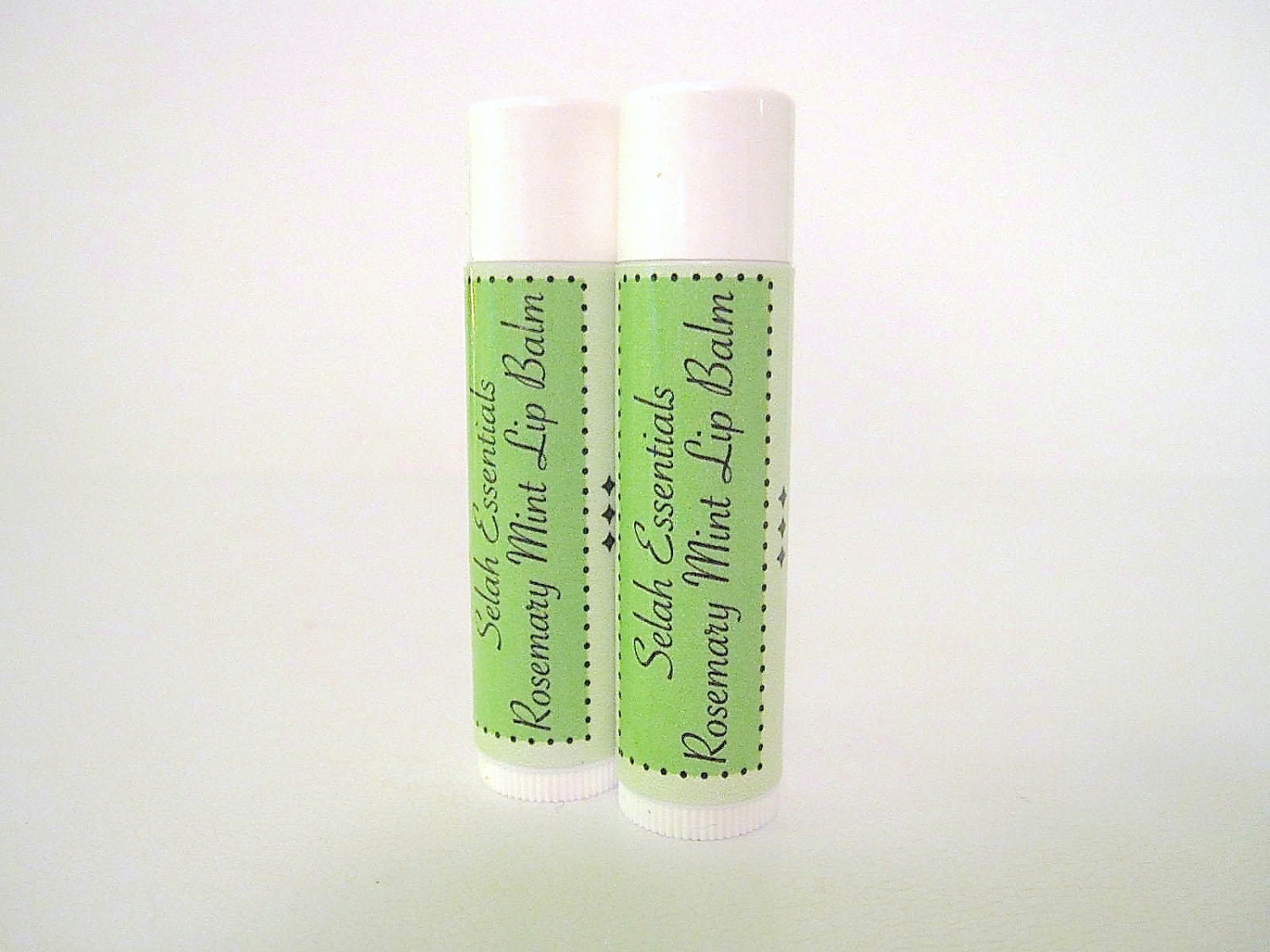 Rosemary Mint Lip Balm Herbal Essential Oils, Beeswax, All-Natural, Green
