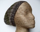 Dread Hat Reversible Beanie Slouchy - You Choose - Made to Order - Dreadlock Tam - Thick Stripe - Wool Winter Wear - Knit Lopi Yarn