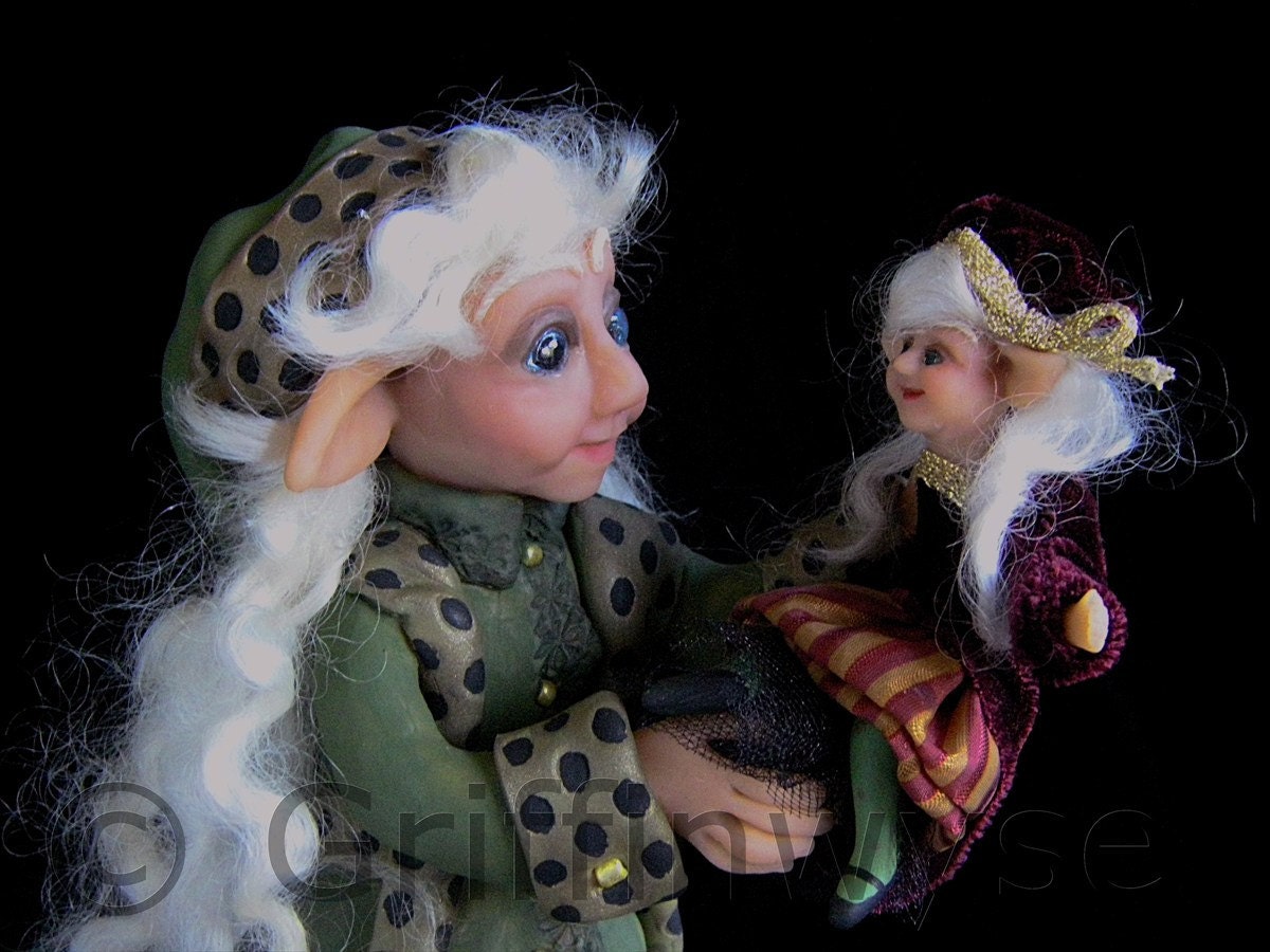 OOAK Art Doll, Elf, Baby Doll, Big Eyes - Camille