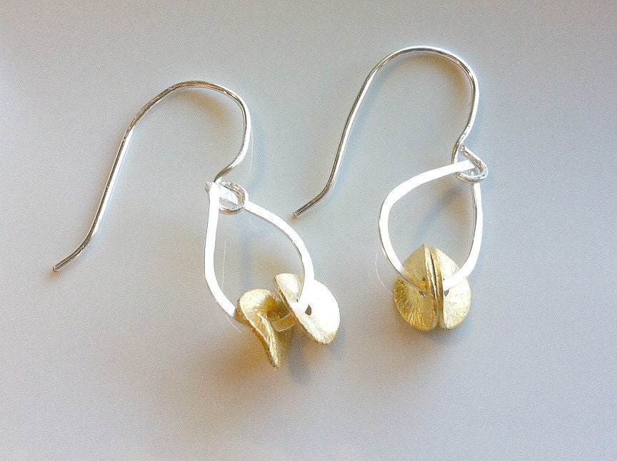 Golden Teardrops, Sterling Silver Gold earrings Under 25