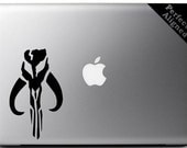Vinyl Decal - 5" Star Wars inspired Boba Fett Mandalorian skull for Macbooks, Laptops, Cars, etc...