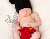 Mickey Mouse Outfit and Diaper Cover - Photo Props, Photography Props, Boys, Halloween Costume, Minnie Mouse, Girls