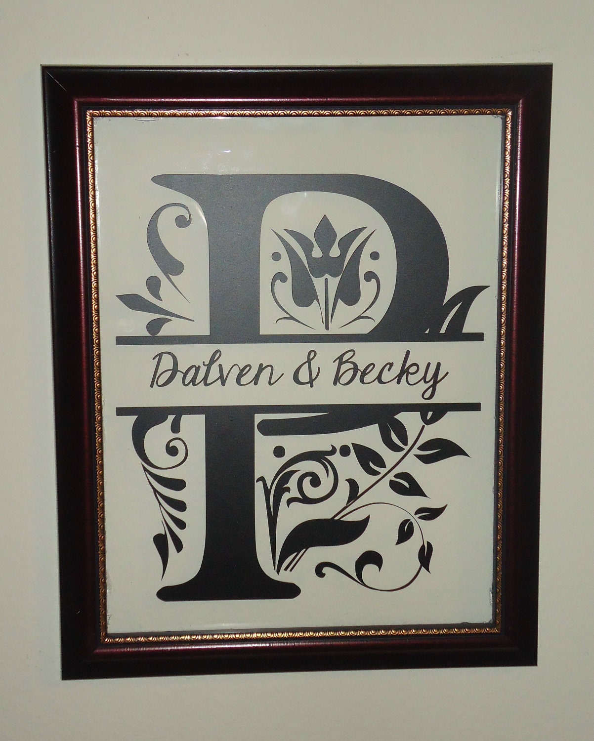 Personalized 10"x 13" Monogram Floating Frame  Family Name Wall Art Decor Christmas Gifts