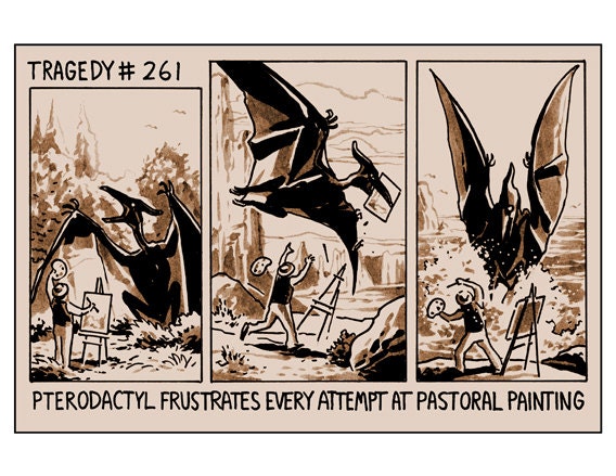 Tragedy 261: Pterodactyl Painting Print