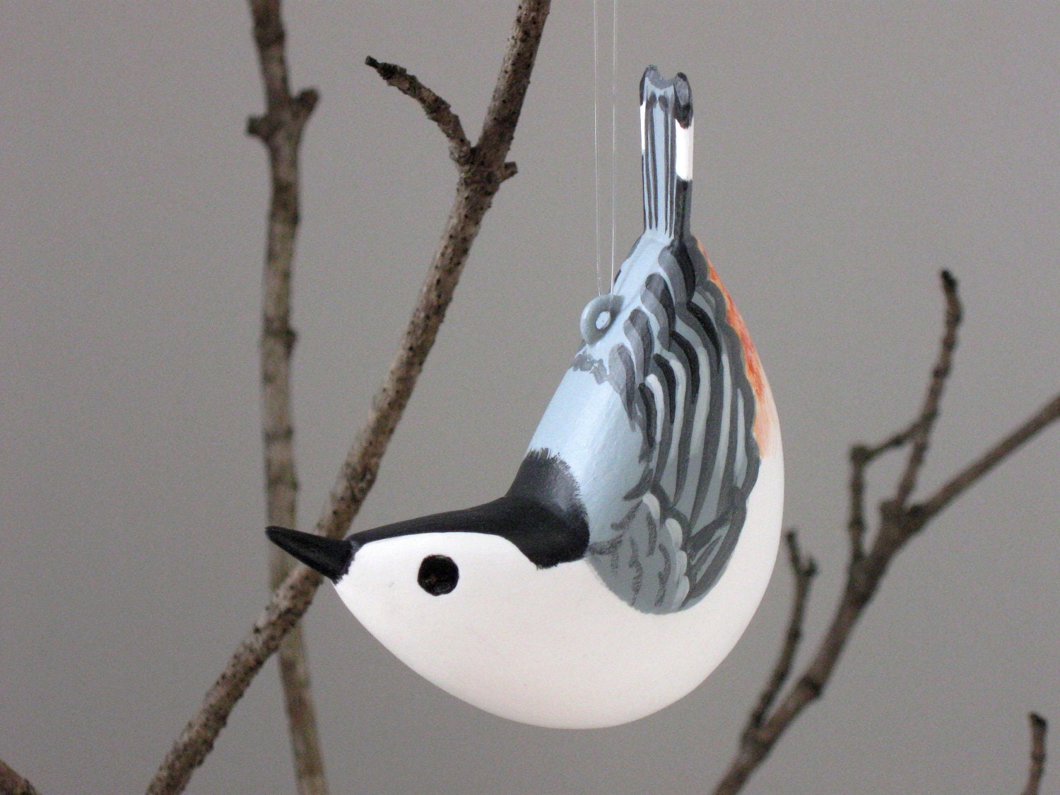 White-Breasted Nuthatch Sculpted Ornament - MPrinceGallery