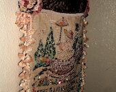 Incredibly Romantic And Dazzling OOAK Pink Beaded Reticule Steampunk Victorian Shoulder Purse