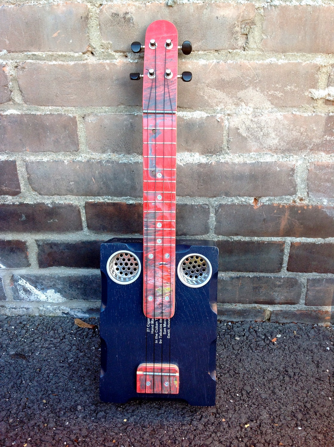Ukulele-soprano/standard -Cigar box and upcycled Skateboard-Ready to ship