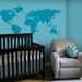 Baby Nursery Wall Decal - Large World Map Nursery Wall Decal - 7 feet wide world map decal - nursery wall map