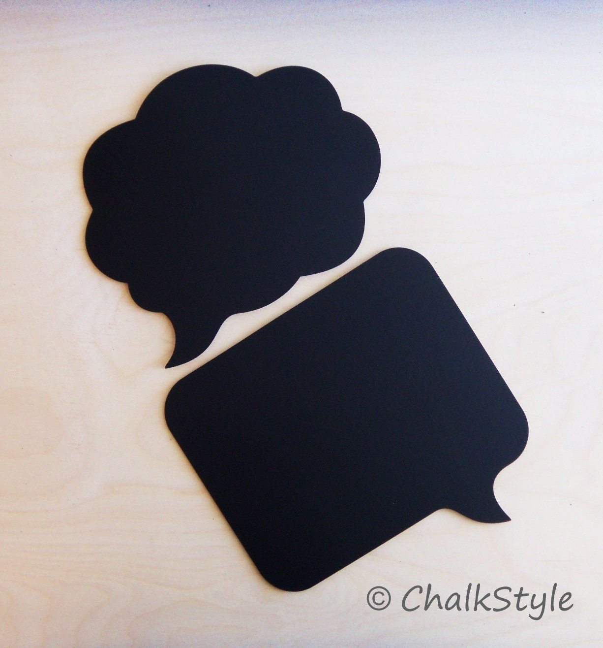 2 Large Chalkboard Speech Bubble  -- Set of 2 Sturdy Wooden Photo Booth Props Chalk Boards for Wedding Engagement Pregnancy Pics