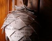 Pine Cone Christmas Ornament- Custom Harry Potter Ornament, Ornament Made From Harry Potter Book Pages