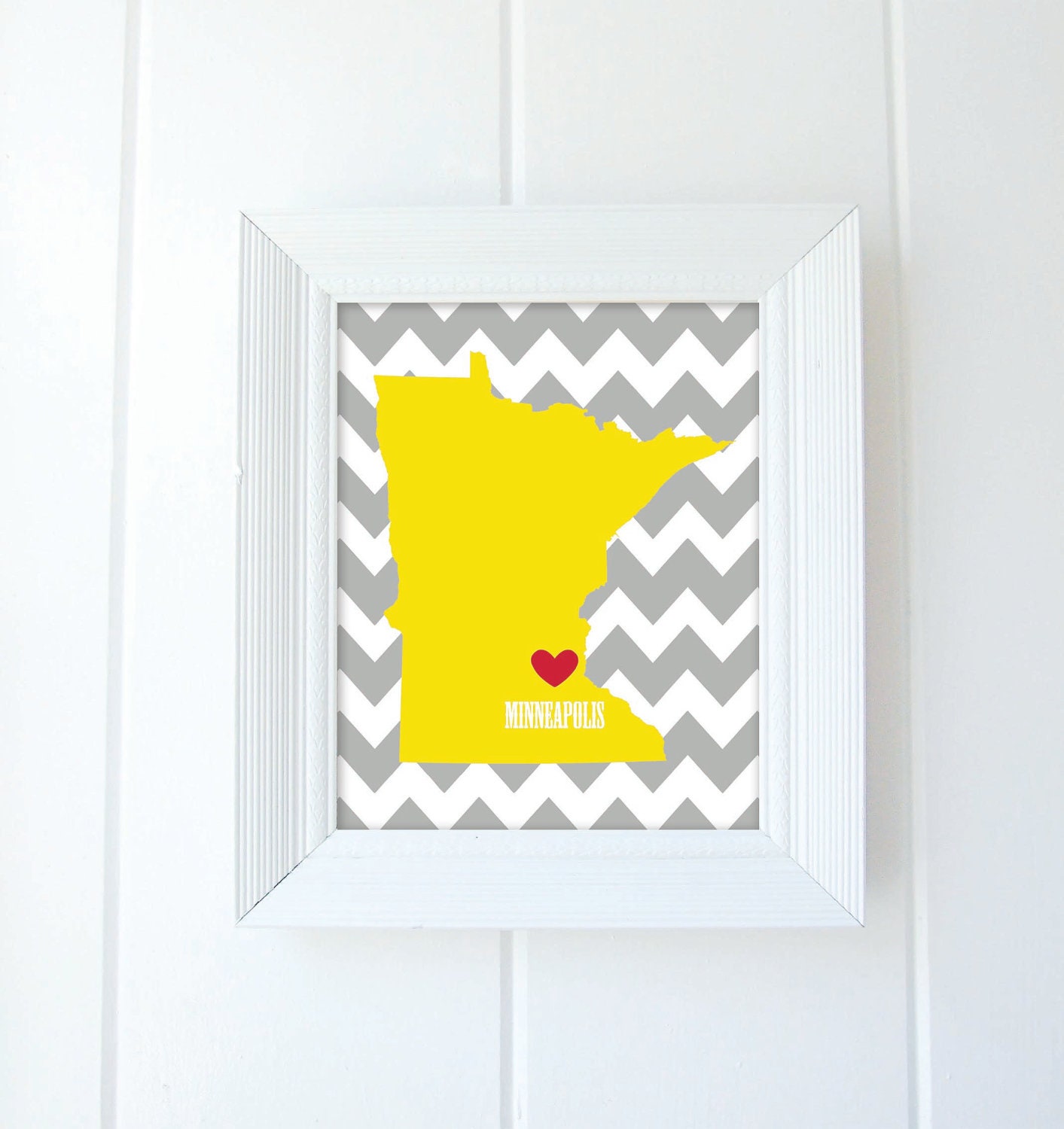Minnesota State Love Map, 8x10, Fine Art Print