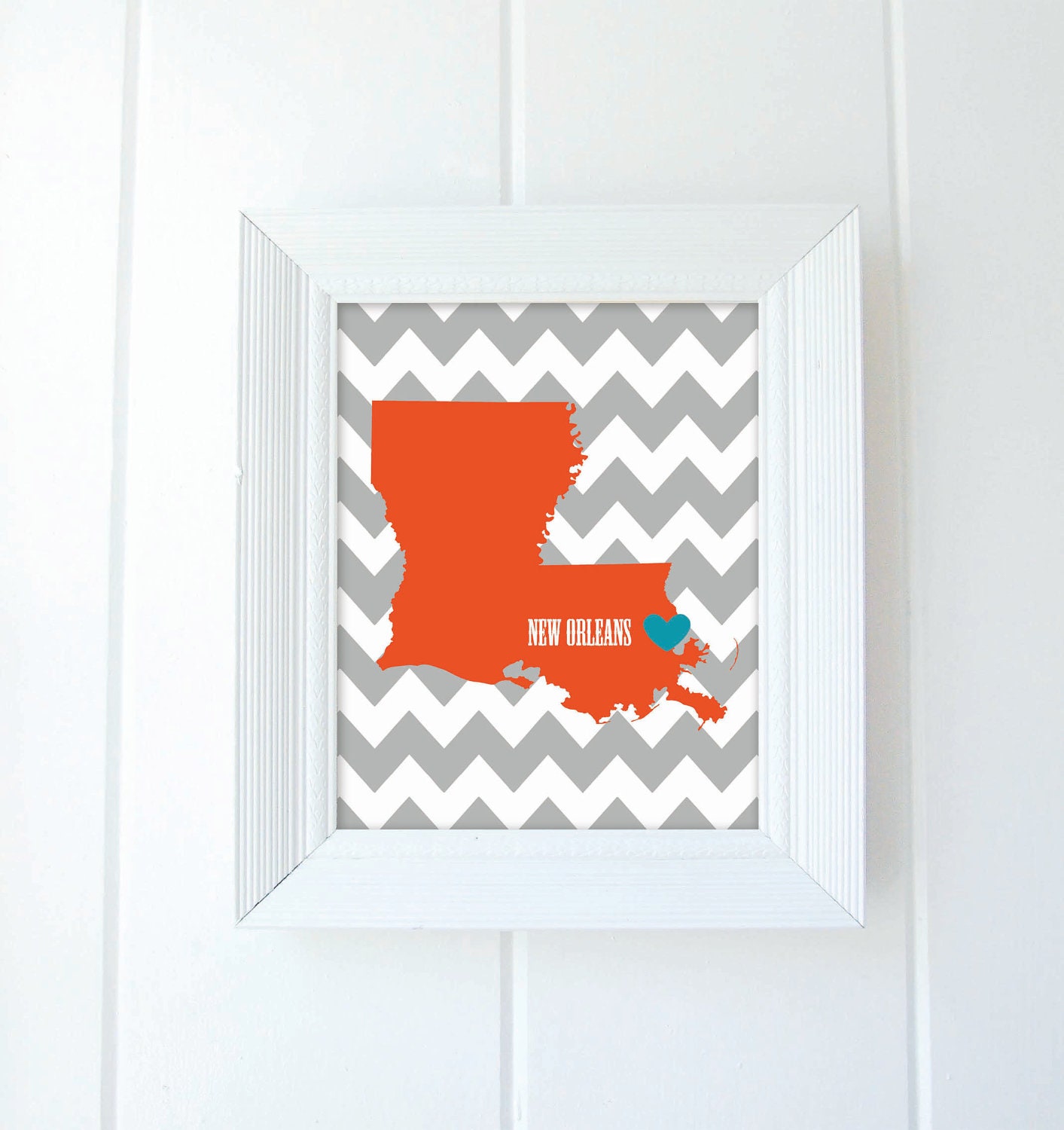 Louisiana State Love Map, 8x10, Fine Art Print