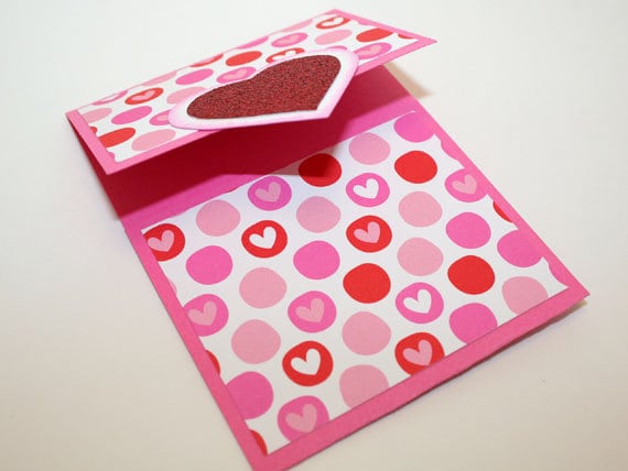 Gift Card Holder, Valentine, Hearts, Red, Pink, White