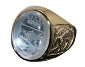 Rock Crystal Reverse Cabochon Noble Gold Plated Sterling Silver Ring