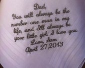 Father of the bride handkerchiefs Cute note from bride to her father on her wedding day