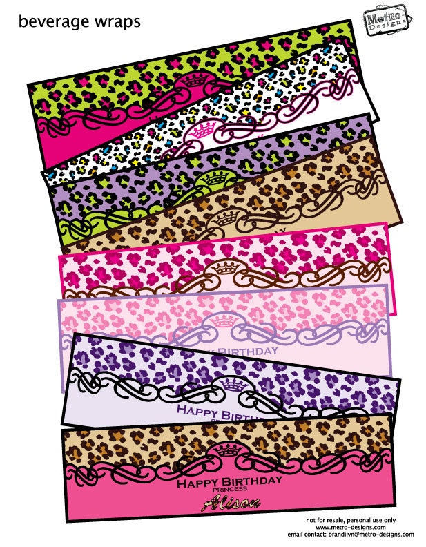 Leopard Print - Beverage Labels Il_570xn