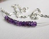Amethyst necklace - purple necklace - purple bar necklace - amethyst beads - modern necklace - semi precious gem