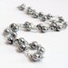 Caged pearl necklace - wire wrapped beads - gray pearl necklace - glass pearl necklace - wire wrapped beads