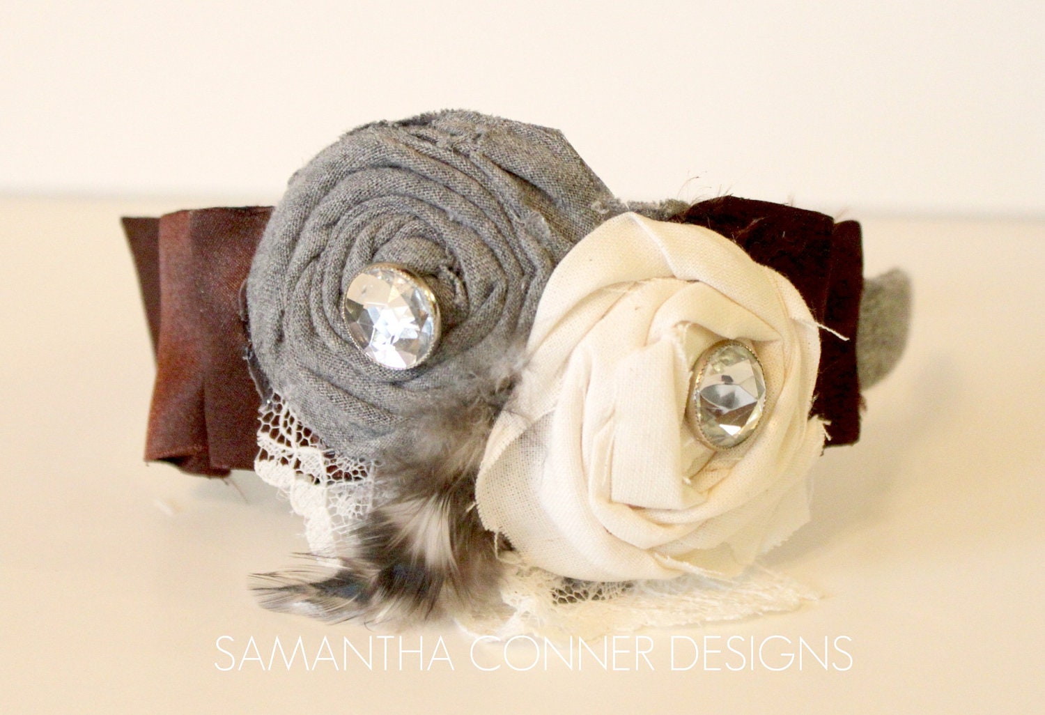 Sophia- Vintage Style Rosette Headband