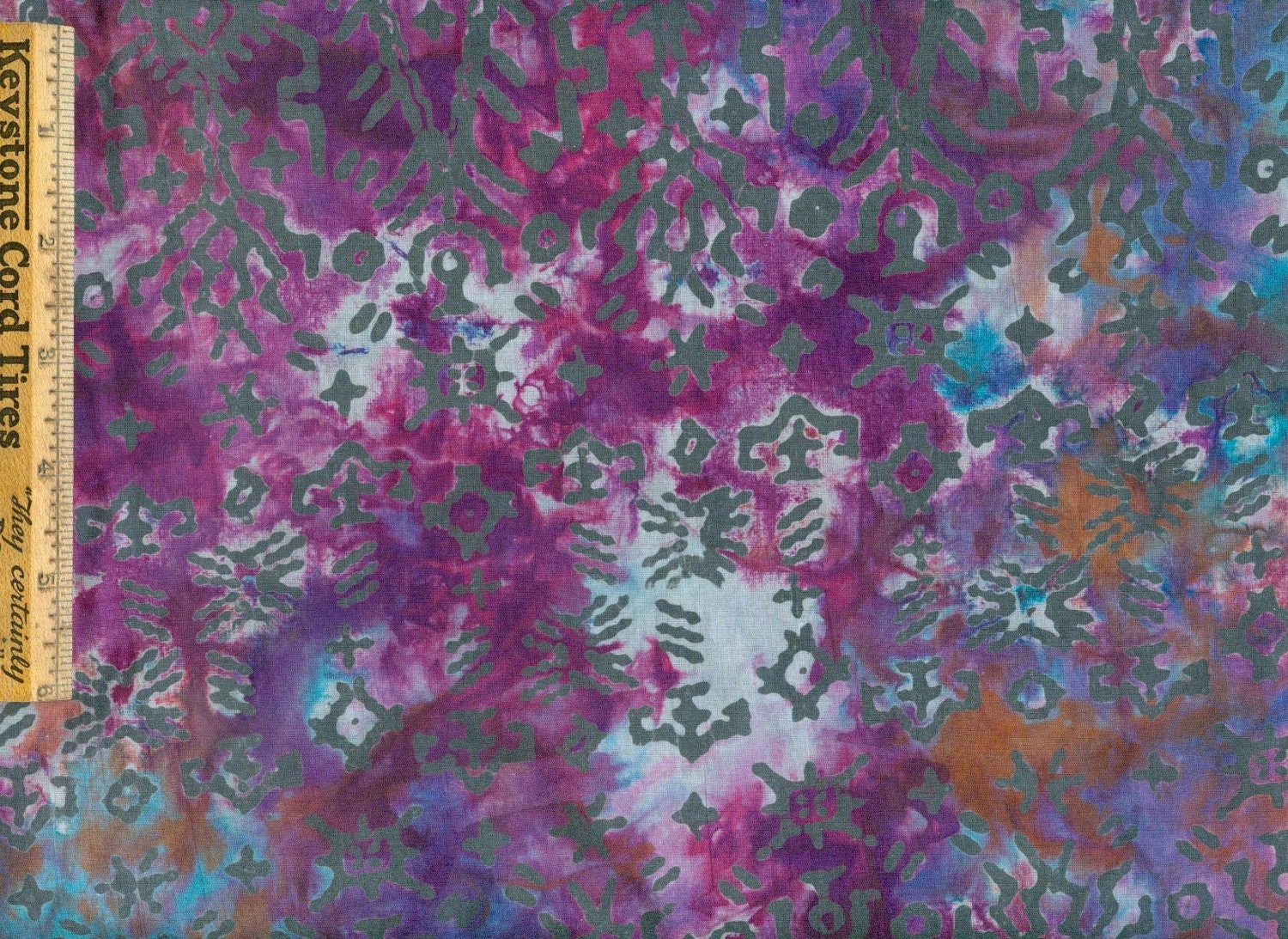 Geometric Wax Batik Cotton Fabric Destash 45" x 35" Plus