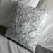 Reserved for Christina Grey White Pillow Cover Floral Design 16 X 16