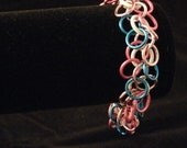 Hanging Bells Bracelet in Pink, White, and Blue