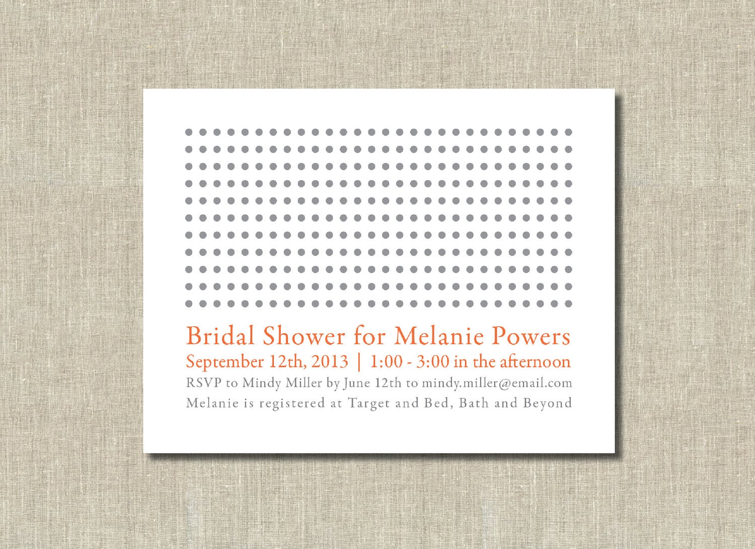 Printable Invitation - Modern, Simple Shower Invitation - Bridal Shower, baby shower  - Custom Colors - Birthday