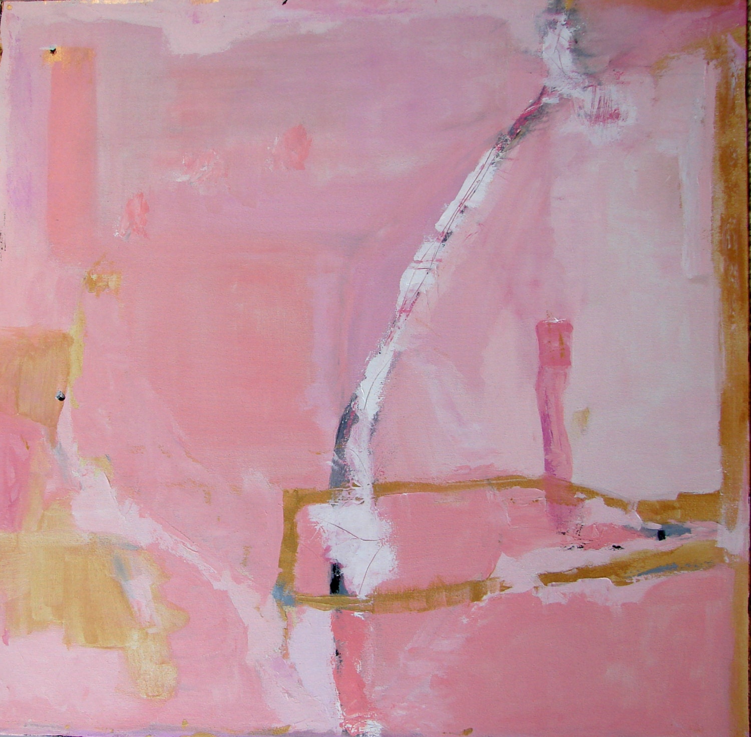 Art Painting Original Abstract painting large pink contemporary modern wall art fine art 36 x 36 by Cheryl Wasilow