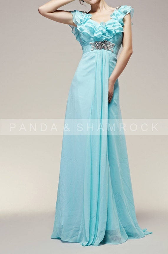 lady rain/bridesmaid dress/prom dress/evening dress/custom made/all size/V neck/floor length