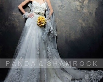 Juliette/wedding gown/bridal dress/bride/custom made/plus size/sweetheart neckline/vintage style/train