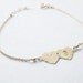 Dainty Hammered Sterling Double Heart Bracelet - Sterling ID Bracelet - Personalized Bracelet - Sweetheart Bracelet