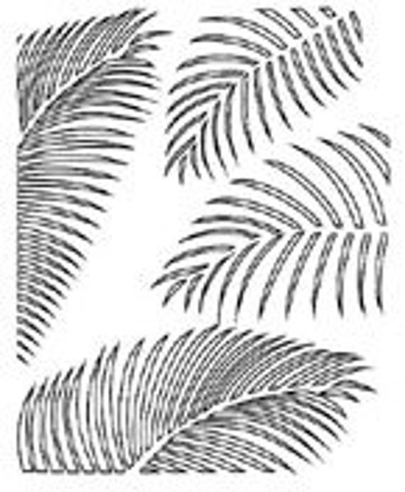 Palm Frond Stencil Scrap FX Scrapbooking Art Mixed Media Card Making Painting Crafting