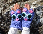 Cat, Kitty Monster Mittens, Crochet Mittens, Animal Mittens, photo prop, Inspired by Moshi Monsters - Baby, Toddler, Child