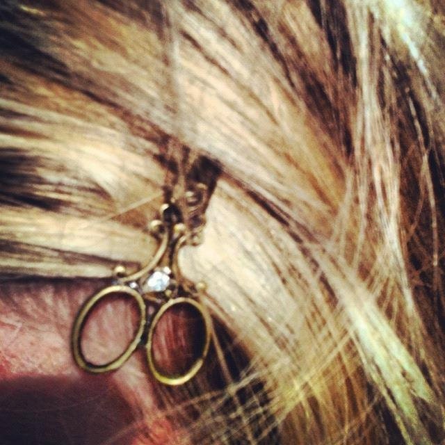 Beautiful Bronze Scissor Necklace with matching Bobby pin gift / present / hairdresser / hair stylist