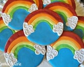 Rainbow Cookies Decorated Sugar Cookies Birthday Cookie Favors