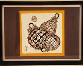 Ornaments -- Zentangle Inspired 5x7 Framed Original