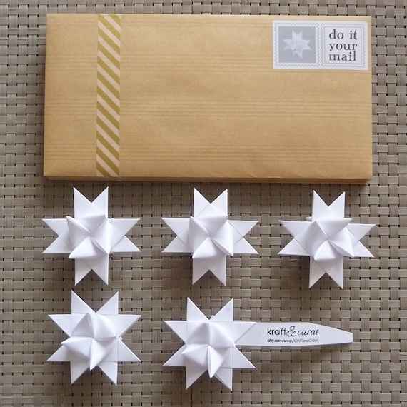 DIY-MAIL : 5 origami stars kit box envelop