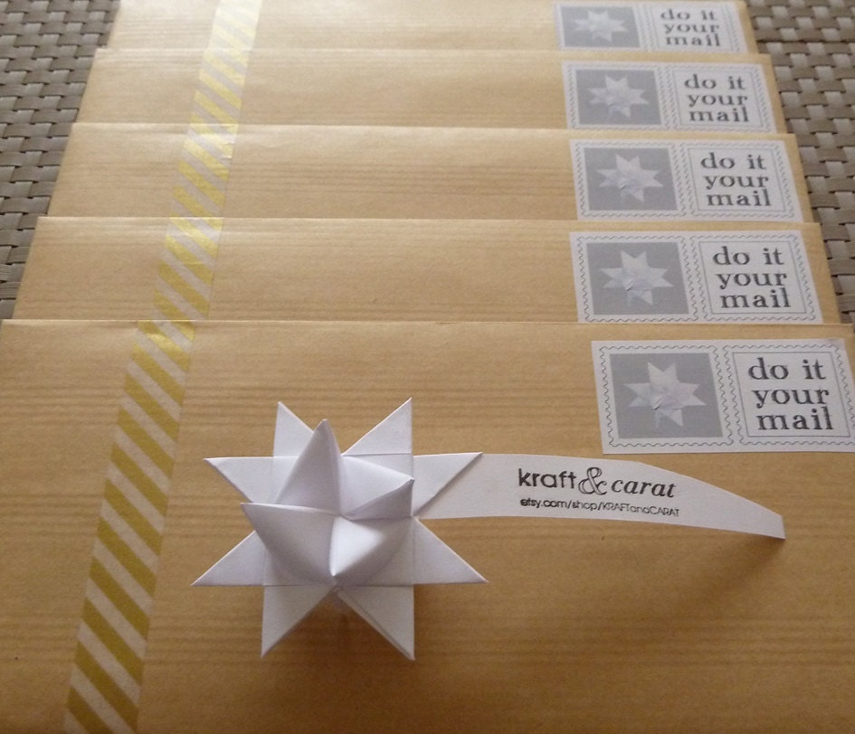 DIY-MAIL : 5 origami stars kit box envelop
