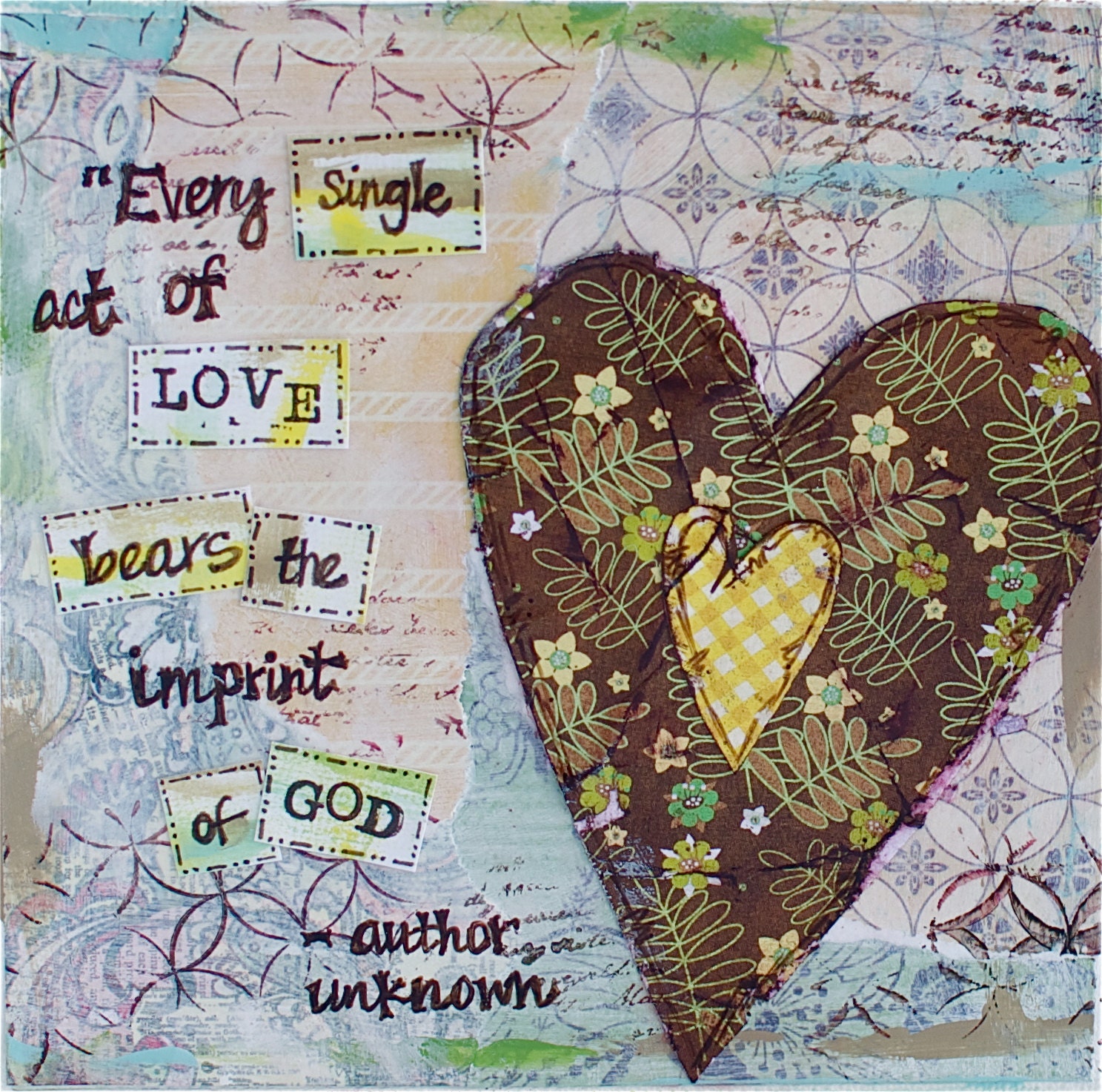 5x5 Act of Love Word Art Mixed Media Print